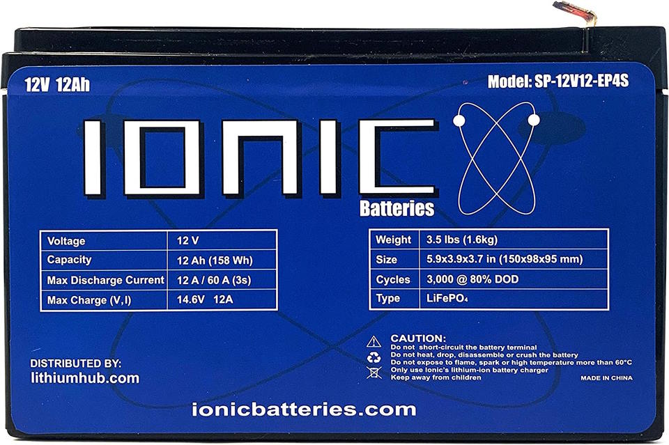 Ionic Lithium-Ion Battery 12V12Ah