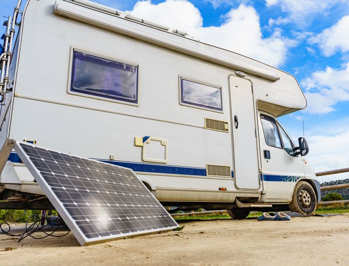 Caravan Battery Systems, Portable,Solar,Photovoltaic,Panel,,Charging,Battery,At,Camper,Vehicle.