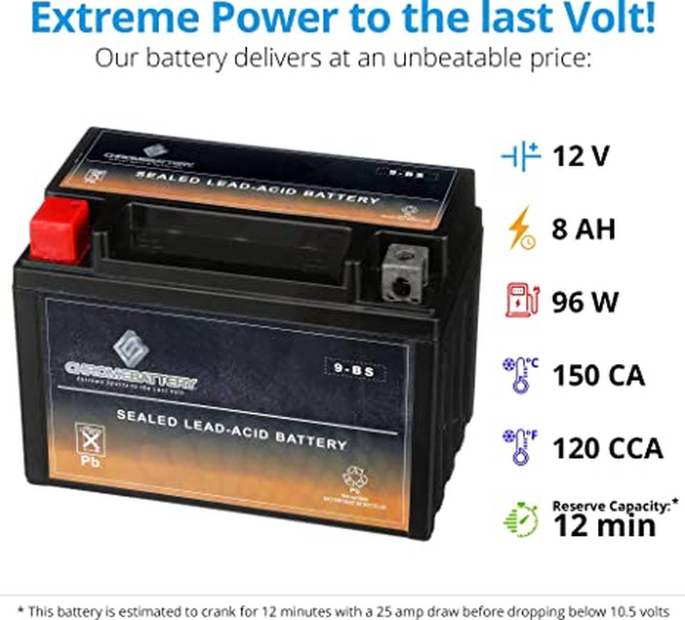 Chrome Battery YTX9-BS AGM Motorcycle Battery Review