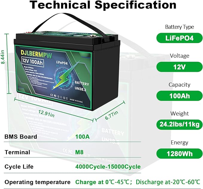 DJLBERMPW 12V 100Ah LiFePO4 Battery Review