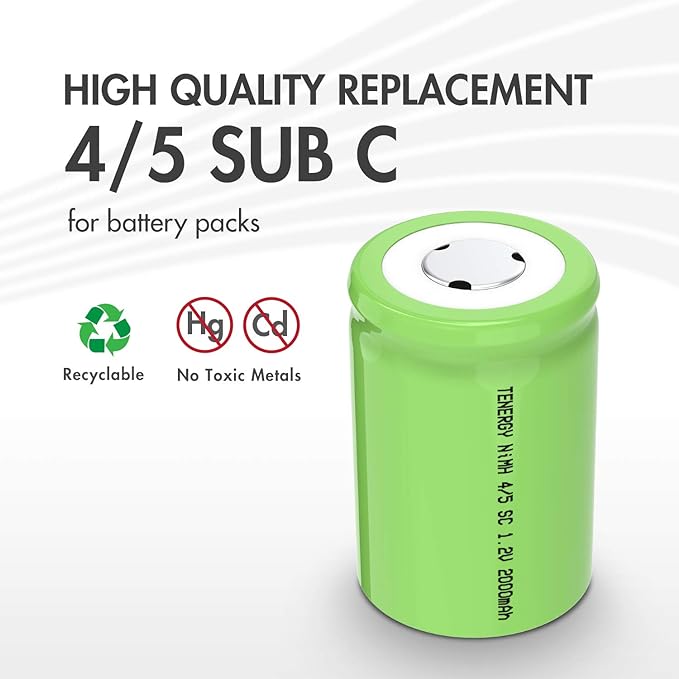 Tenergy 4/5 SubC 2000mAh NiMH Rechargeable Batteries Review
